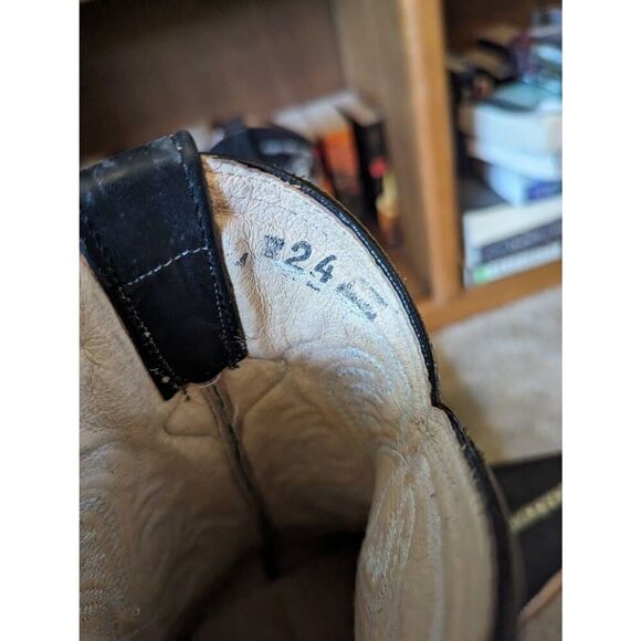 Linea De Oro Mexico 24 US 7 Men’s Cowboy Western Boots Heeled stingray Leather - Picture 6 of 8